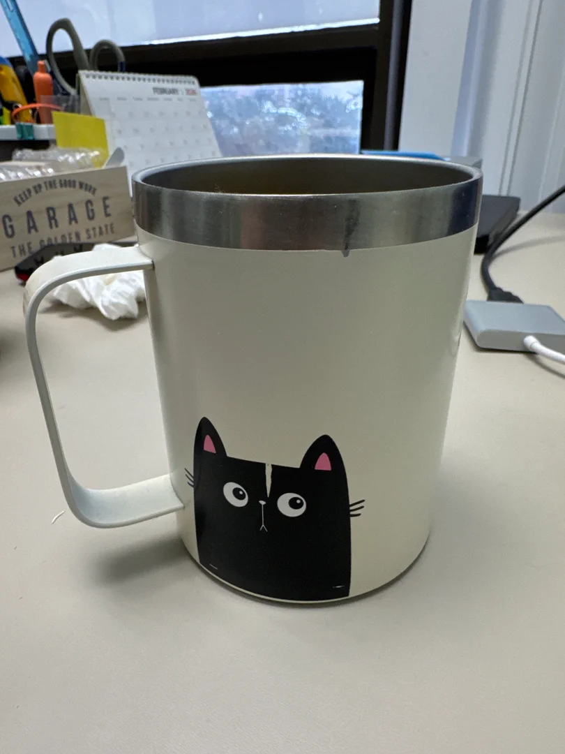 黑貓圖案 不鏽鋼保溫杯